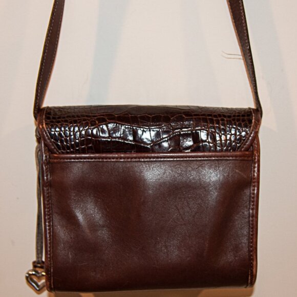 Vintage Brighton Brown Leather Alligator print Cross body bag - Picture 3 of 5